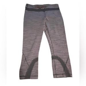 lululemon athletica Heathered Gray & Black Cropped Leggings
